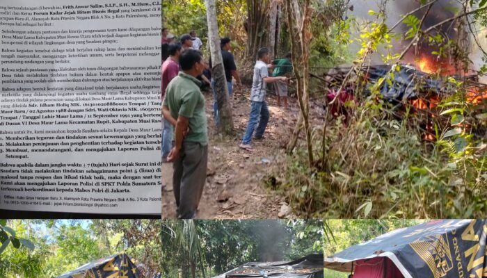 Tindaklanjuti Surat Pengaduan dan Keluhan Warga, Pemdes Maur Lama Bakar Dua Pondok Diduga Jadi Sarang Narkoba