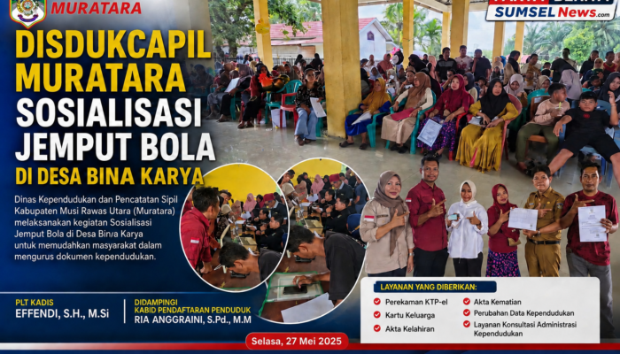 Disdukcapil Muratara Jemput Bola di Desa Bina Karya,Warga Antusias Urus Dokumen Kependudukan