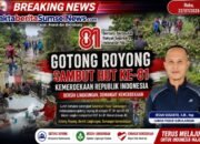Lurah Pasar Surulangun Pimpin Gotong Royong Sambut HUT NKRI Ke-81