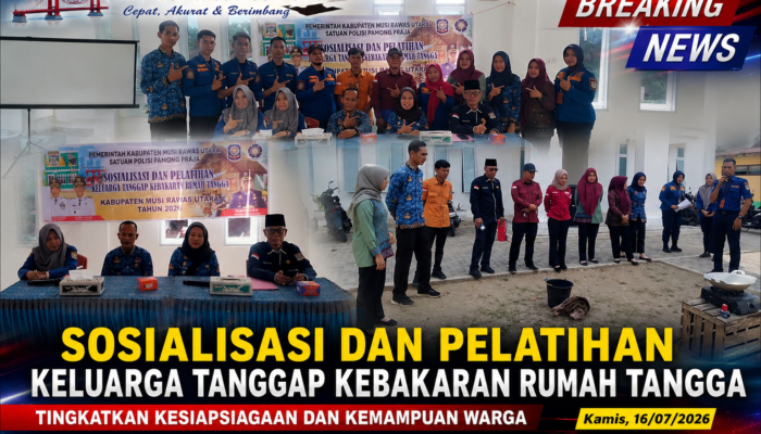 Camat Rawas Ulu Ikuti Sosialisasi dan Pelatihan Keluarga Tanggap Kebakaran Rumah Tangga
