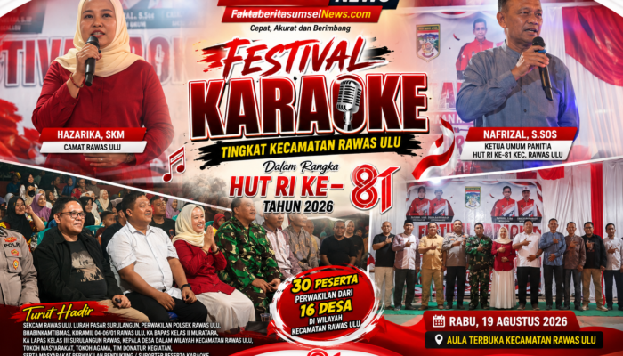 Camat Rawas Ulu Resmi Buka Festival Karaoke,Diikuti 30 Peserta