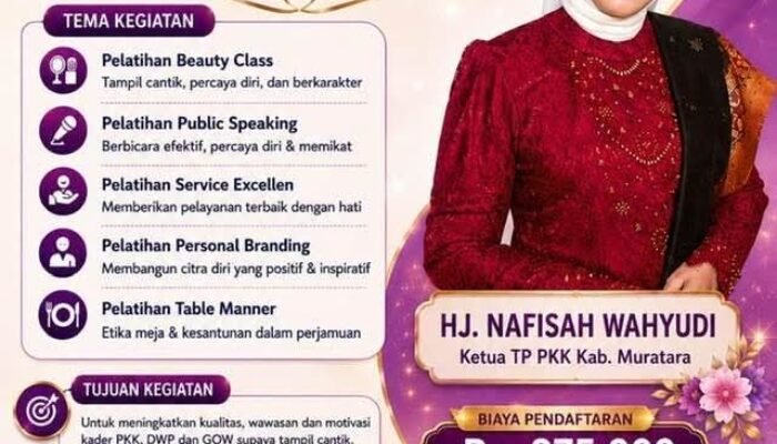 Pelatihan Kepribadian“Excellent”untuk Pengurus PKK,DWP dan GOW Muratara Digelar 21 September