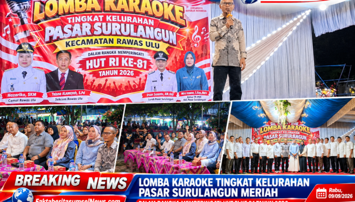 Pembukaan Lomba Karaoke Kelurahan Pasar Surulangun Berlangsung Meriah,30 Peserta dari 15 RT Adu Bakat